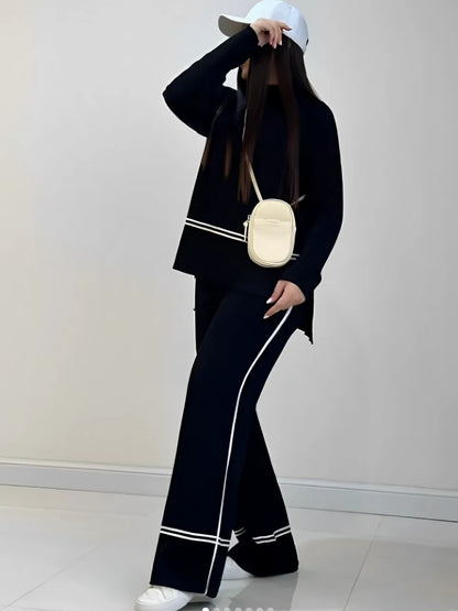 Conjunto de Suéter y Pantalones de Punto para Invierno Mujer